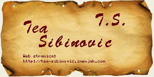 Tea Sibinović vizit kartica